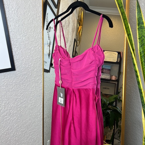 House of CB 'Teia' Hot Pink Draped Corset Midi Dress NWOT - Picture 9 of 11